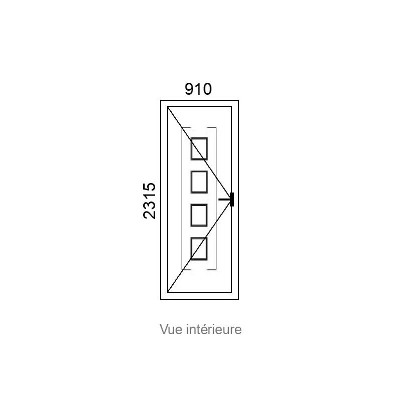 small-Porte d'entrée ALU 1 vantail ORIA4 VR ( avec vitrage, sans insert inox ) L910 x H2315