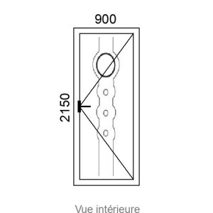 Porte d'entrée 1 vantail Hybride Alu/PVC JANYS VI ( avec vitrage et inserts inox ) L900 x H2150