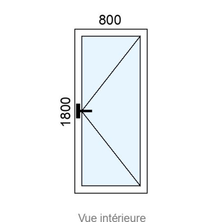 Fenêtre PVC 1 vantail L800 x H1800