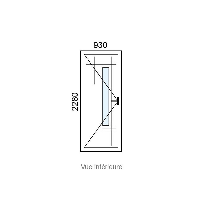 small-Porte d'entrée ALU 1 vantail LIVIO VR ( avec vitrage, sans insert inox ) L930 x H2280