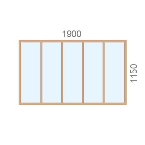 Verrière en bois L1900 x H1150