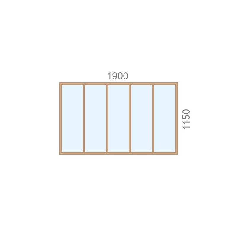 small-Verrière en bois L1900 x H1150