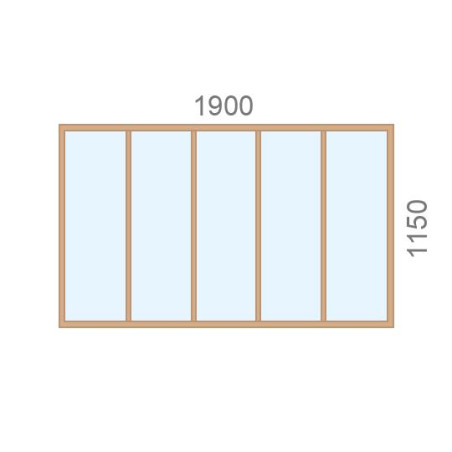 Verrière en bois L1900 x H1150