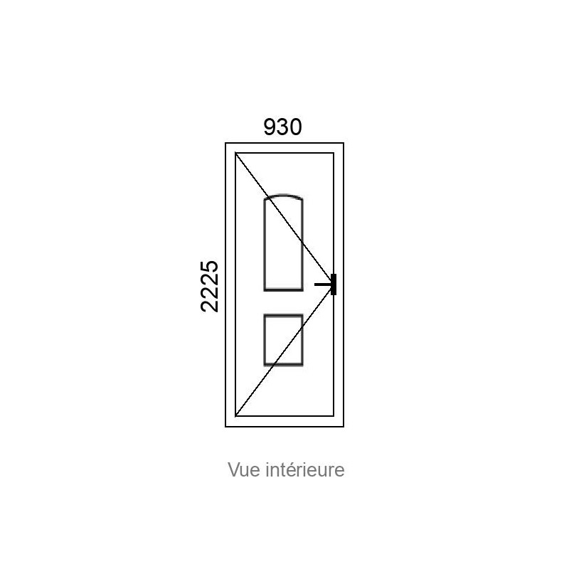 small-Porte d'entrée PVC 1 vantail CALVI delta L930 x H2225