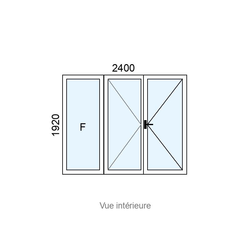 small-Porte-fenêtre PVC 2 vantaux + Fixe latéral L2400 x H1920