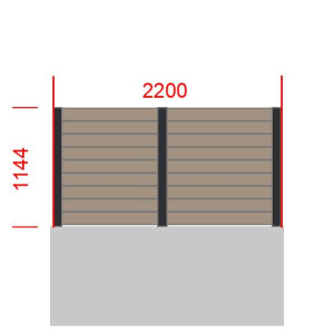 Elément de clôture L2200  x  H1144