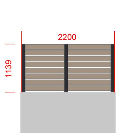 Elément de clôture L2200  x  H1139