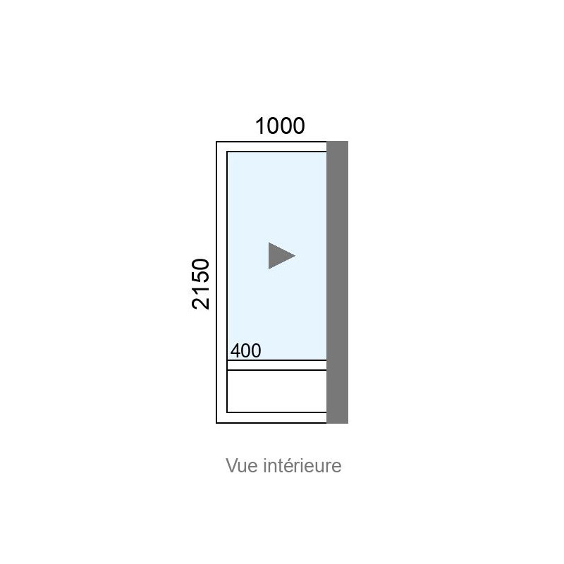 small-Coulissant Alu galandage 1 vantail L1000 x H2150