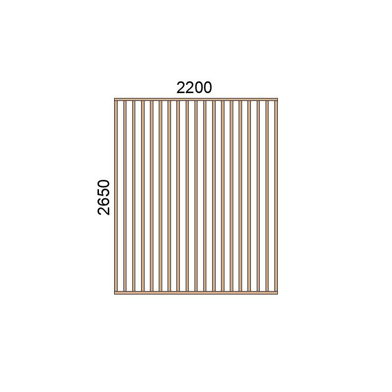 small-Claustra bois lames verticales L2200xH2650