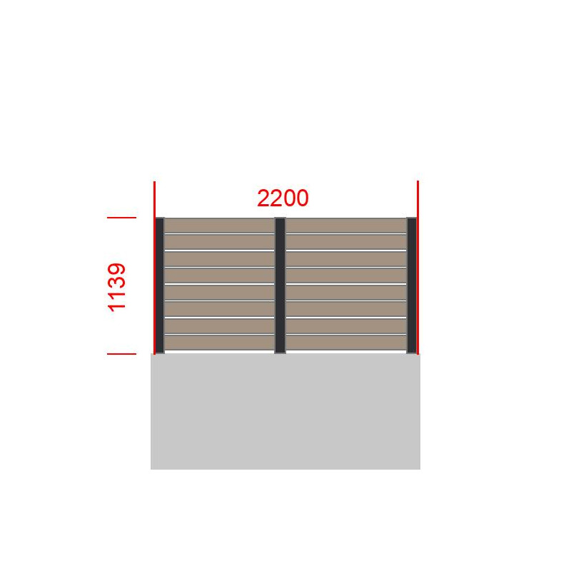 small-Elément de clôture L2200  x  H1139