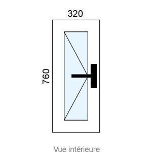 Fenêtre Alu 1 vantail L320 x H760