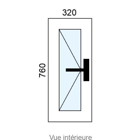 Fenêtre Alu 1 vantail L320 x H760