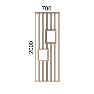 Claustra bois avec niches L700xH2000