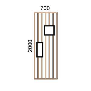 Claustra bois avec niches L700xH2000