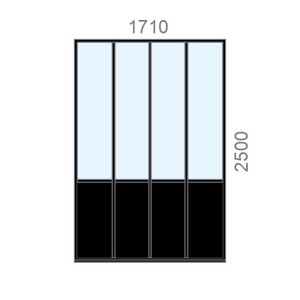 Cloison verrière sur mesure atelier L1710 x H2500