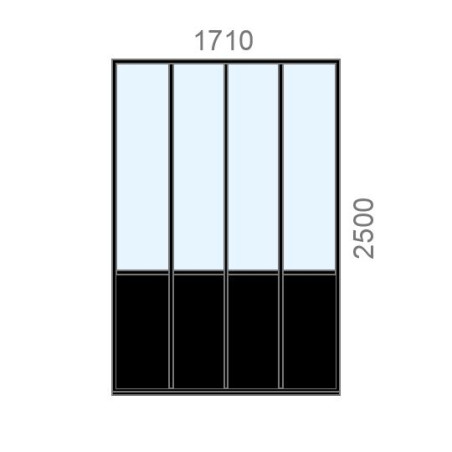 Cloison verrière sur mesure atelier L1710 x H2500