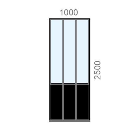 Cloison verrière sur mesure atelier L1000 x H2500