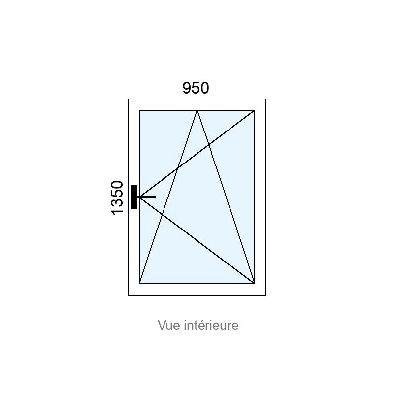 small-Fenêtre PVC plaxé OB 1 vantail L950 x H1350