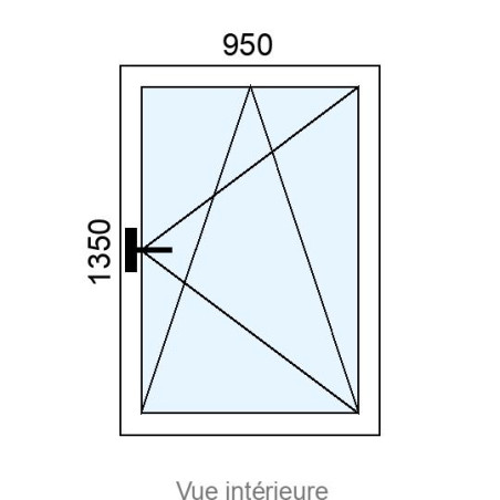 Fenêtre PVC plaxé OB 1 vantail L950 x H1350