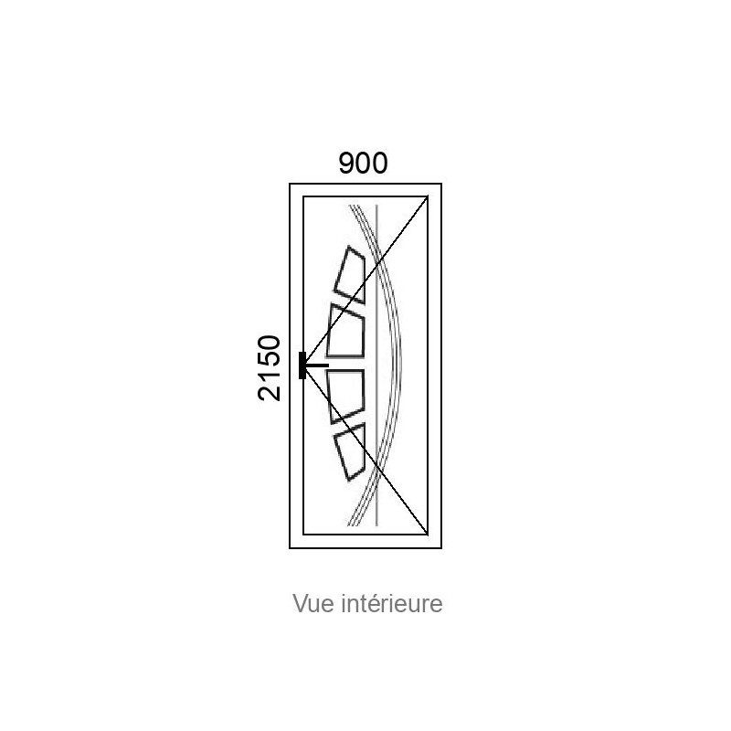 small-Porte d'entrée 1 vantail Hybride Alu/PVC DELIA VI ( avec vitrage et inserts inox ) L900 x H2150