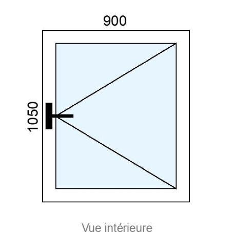 Fenêtre PVC 1 vantail L900 x H1050