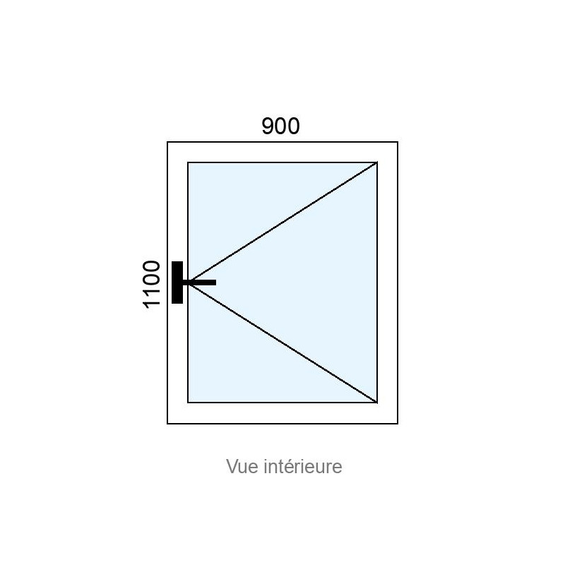 small-Fenêtre PVC 1 vantail L900 x H1100