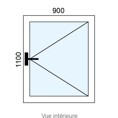 Fenêtre PVC 1 vantail L900 x H1100