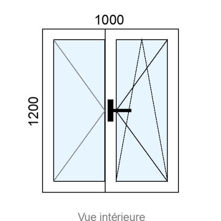 Fenêtre Hybride OB 2 vantaux L1000 x H1200