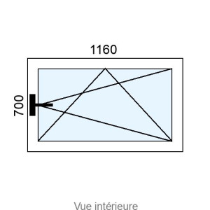 Fenêtre Hybride OB 1 vantail L1160 x H700