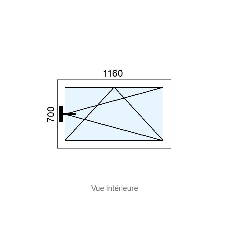 small-Fenêtre Alu OB 1 vantail L1160 x H700