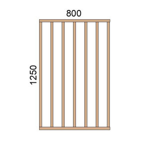 Claustra bois lames verticales L800xH1250