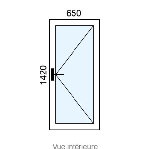 Fenêtre PVC 1 vantail L650 x H1420