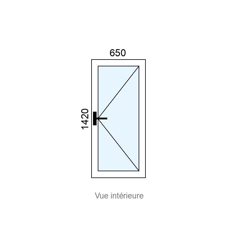 small-Fenêtre PVC 1 vantail L650 x H1420