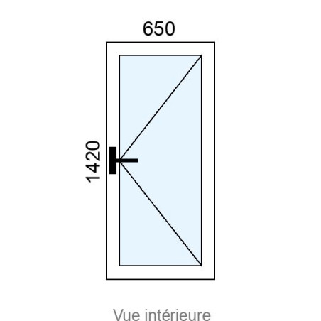 Fenêtre PVC 1 vantail L650 x H1420