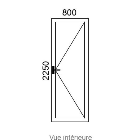 Porte-fenêtre PVC 1 vantail L800 x H2250