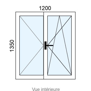 Fenêtre PVC OB 2 vantaux L1200 x H1350