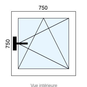 Fenêtre Alu OB 1 vantail L750 x H750