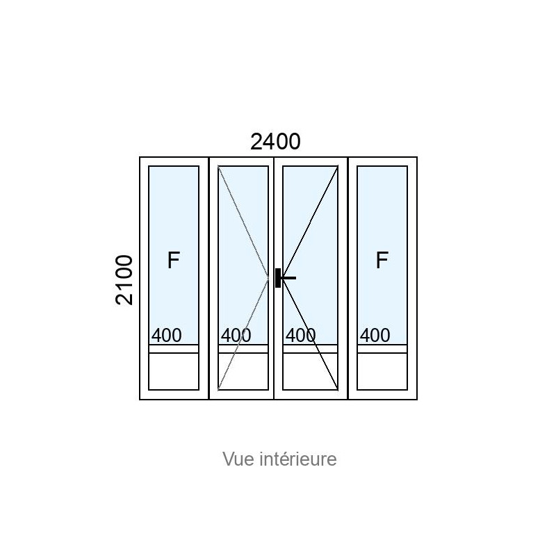 small-Porte-fenêtre PVC 2 vantaux + 2 fixes latéraux L2400 x H2100