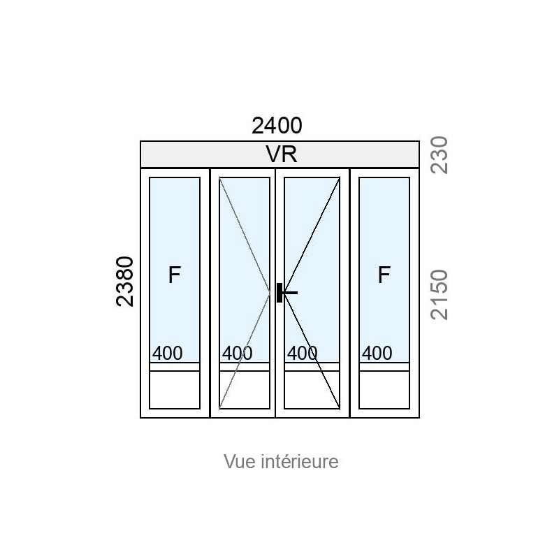 small-Porte-fenêtre PVC 2 vantaux + 2 fixes latéraux L2400 x H2150