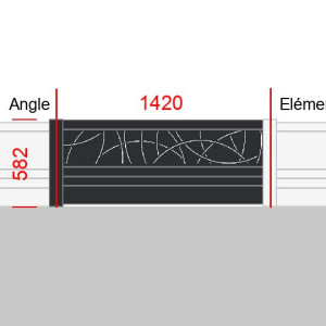 Elément de clôture L1420  x  H582