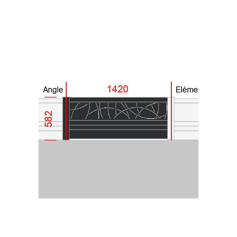 small-Elément de clôture L1420  x  H582