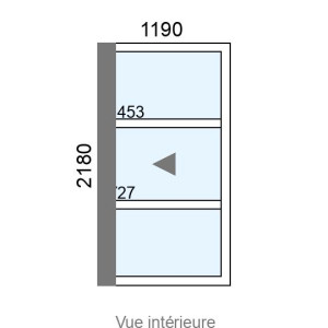 Coulissant Alu galandage 1 vantail L1190 x H2180