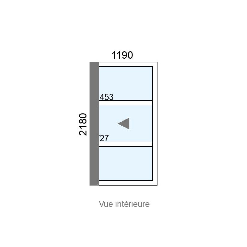 small-Coulissant Alu galandage 1 vantail L1190 x H2180