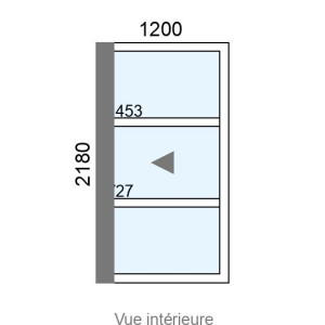 Coulissant Alu galandage 1 vantail L1200 x H2180