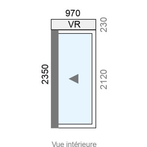 Coulissant Alu galandage 1 vantail L970 x H2120