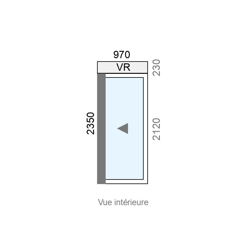 small-Coulissant Alu galandage 1 vantail L970 x H2120