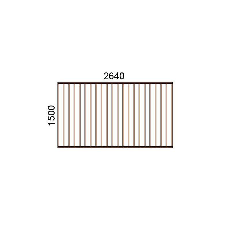 small-Claustra bois lames verticales L2640xH1500