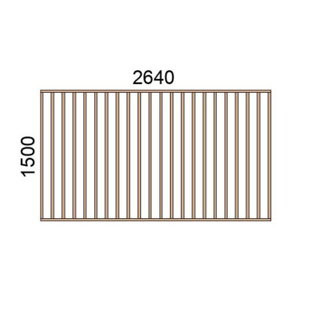 Claustra bois lames verticales L2640xH1500