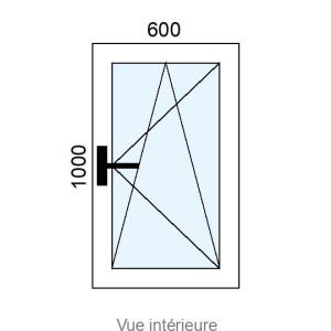 Fenêtre PVC OB 1 vantail L600 x H1000