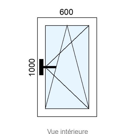 Fenêtre PVC OB 1 vantail L600 x H1000